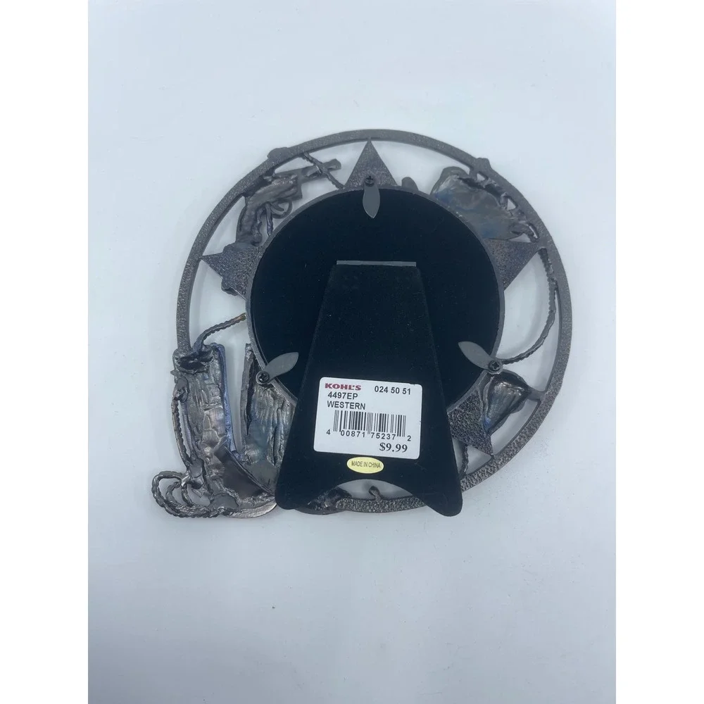 Sonoma Pewter Western Cowboy Boots Hat Pistol Photo‎ Frame 3.5x3.5